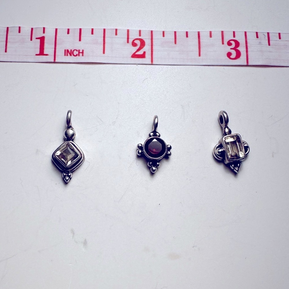 3 925 Sterling Silver Gemstone Charms